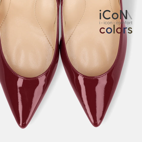 20%OFF：2024AW：iCoN COLORS：ポインテッドトゥ エナメル パンプス（C76531）ワインE/mamian（マミアン）