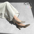 20%OFF：2025AW：iCoN COLORS：ポインテッドトゥ スエード パンプス（C57172）グレージュS/mamian（マミアン）