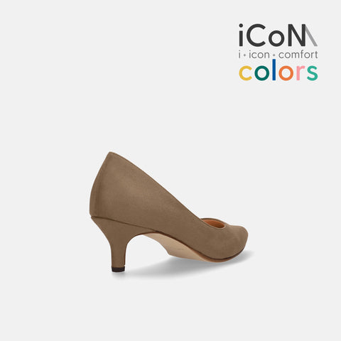 30%OFF：iCoN COLORS：ポインテッドトゥ スエード パンプス（C57172）トープS/mamian（マミアン）