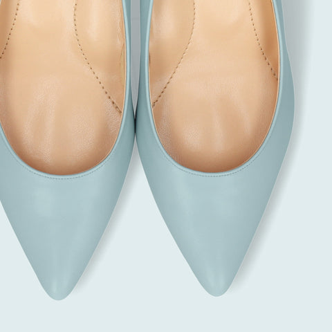 30%OFF：iCoN COLORS：ポインテッドトゥ スムース パンプス（C57173）ブルーグレー/mamian（マミアン）