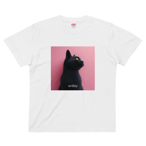 urday【Animal／Black Cat／P】フォトTシャツ（9335582）ホワイト/urday（マミアン）