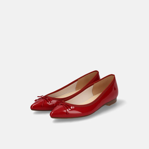 10% OFF: 2024SSBI: Pointed Toe Flat Ballet Shoes (1333) Red E