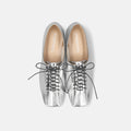 2026SS：レースアップフラットシューズ（m10311）シルバー/mamian（マミアン）
