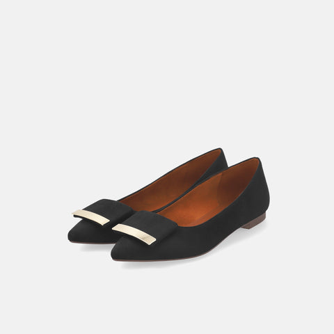 2023SS: Accent Buckle Flat Shoes (m17006) Black