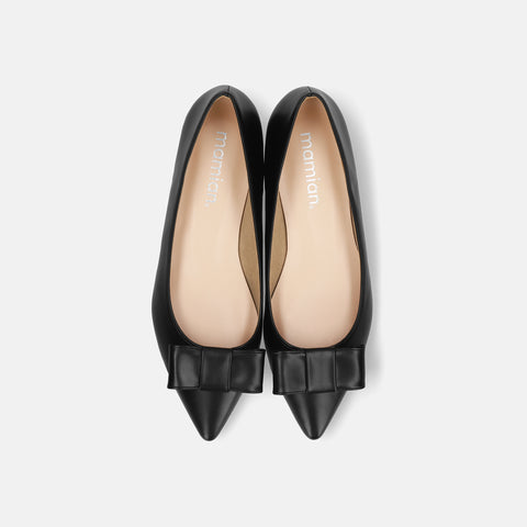 2025AW：リボン フラットシューズ（m17042）ブラック/mamian（マミアン）