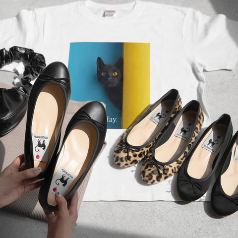 予約：2026AW：ラウンドトゥ バレエシューズ（m10201）ブラック
