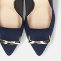 2025AW：バックルリボン付き アーモンドトゥ パンプス（lt7001）ネイビーS/mamian（マミアン）