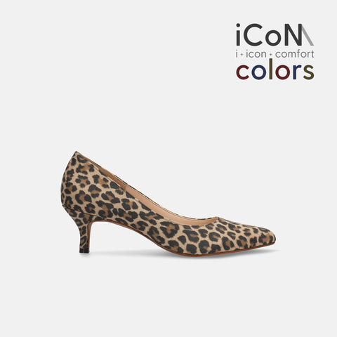 ラストワン30%OFF：iCoN COLORS：ポインテッドトゥ スエード パンプス（C57172）レオパードS/mamian（マミアン）