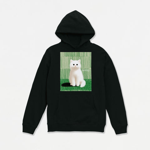 予約：urday【cat】アートワークスウェットプルパーカ（u-a-spk-0001-01）ブラック