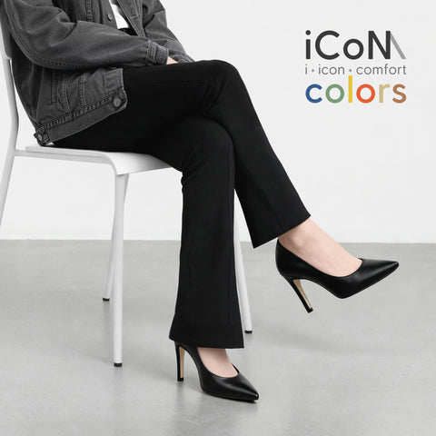 20%OFF：2025AW：iCoN COLORS：ポインテッドトゥ パンプス（C9043）ブラック/mamian（マミアン）